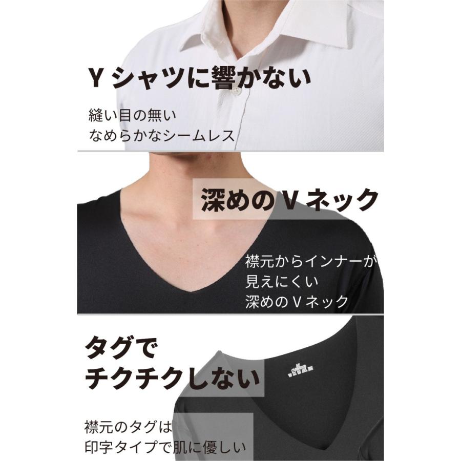 インナー メンズ 肌着 Vネック 3枚組 七分袖 シームレス 抗菌防臭 速乾 防臭 無地 ブラック Island Banana 72 Nko2 7a6b Bk Island Banana 通販 Yahoo ショッピング