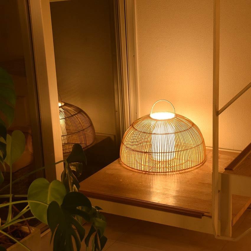 LED電球付 間接照明 おしゃれ スタンド 和モダン 和風 アジアン ラタン