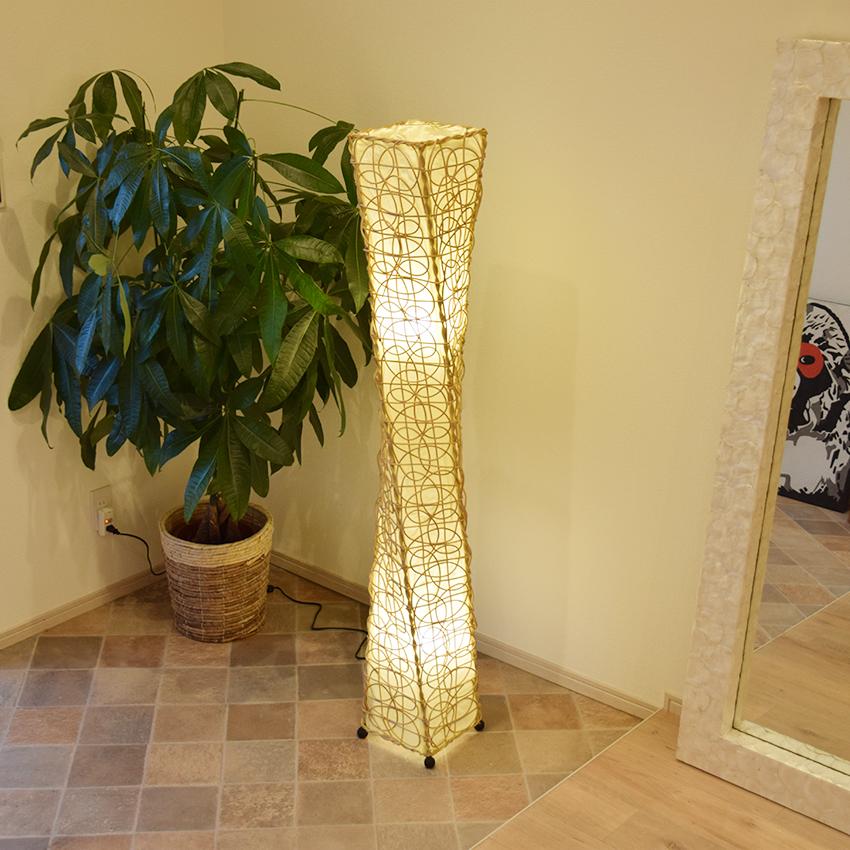 アジアン風　フロアスタンドライト　間接照明籐ラタン　リビング　玄関　寝室　照明！ スタンドライト ラタン アジアン 和モダン ナチュラル 間接照明