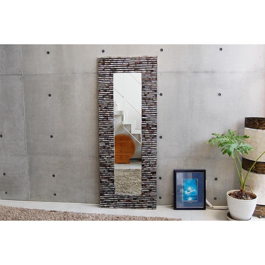 鏡 おしゃれミラー 壁掛け鏡 ウォールミラー 全身 姿見 角型 玄関 アジアン ハワイアン バリ リゾート モダン シェルミラーブリック160cm 再 Shellart Bri160 おしゃれ照明のアイランドスタイル 通販 Yahoo ショッピング