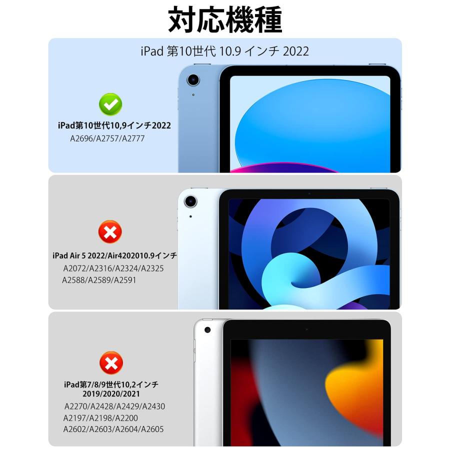 Aoub iPad 10世代 ケース 2022 10.9 インチ ipad 第10世代 カバー オートスリープ/ウェイク機能対応 Apple Penc｜islandbs｜02