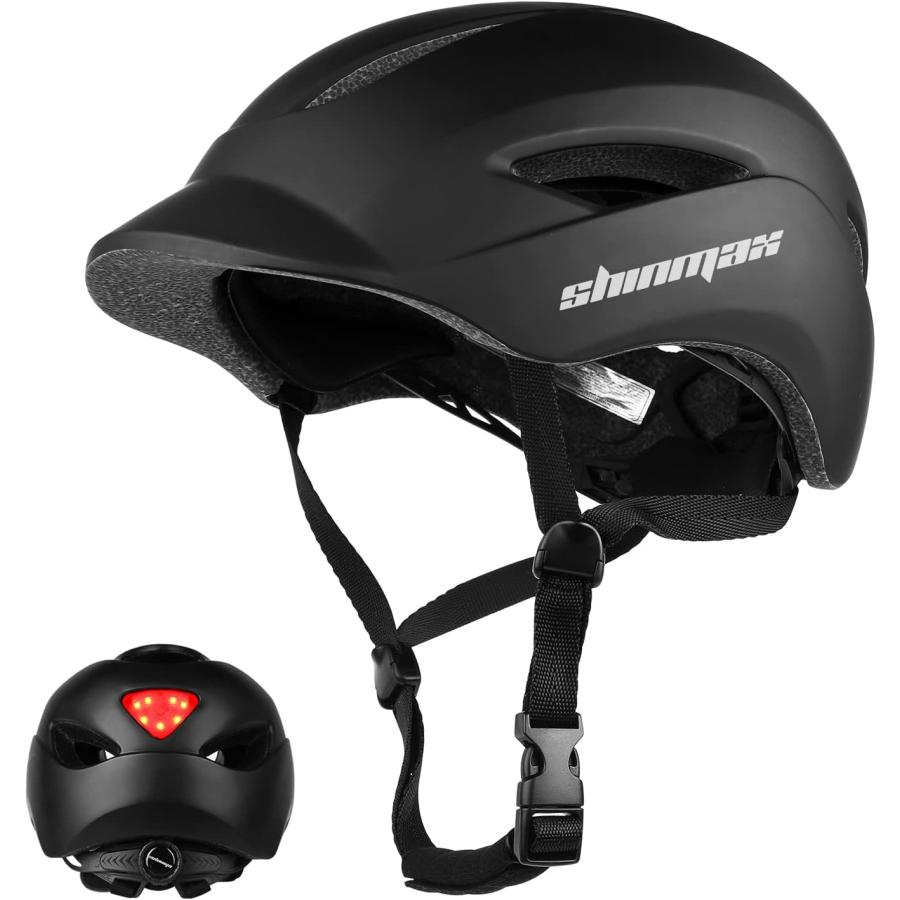 Shinmax 自転車 ヘルメット 大人 アジアンフィット EN1078規格 LED 