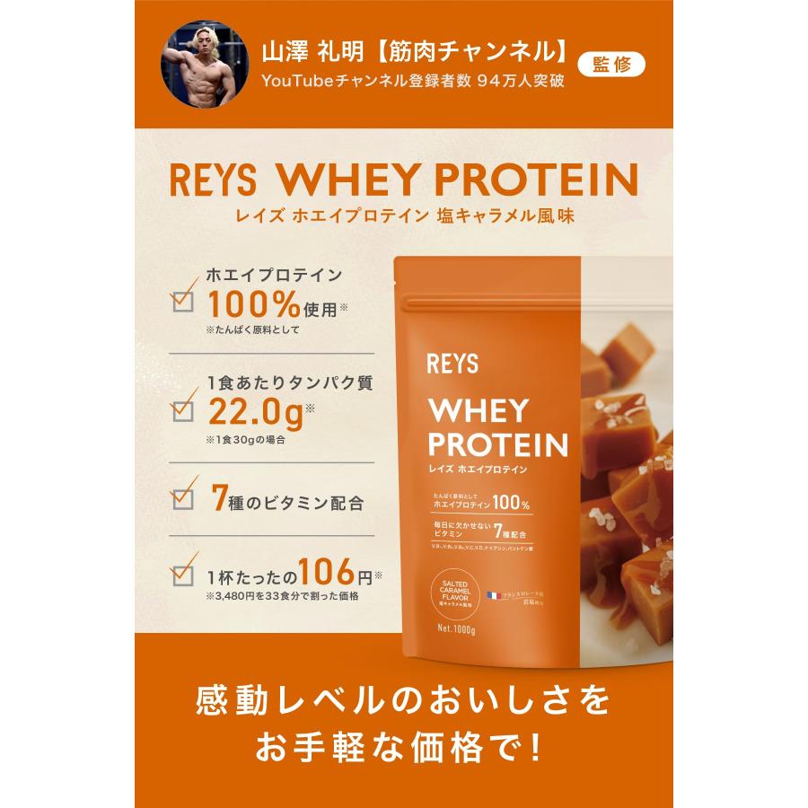 REYS レイズ ホエイ プロテイン 山澤 礼明 監修 1kg 国内製造 ビタミン