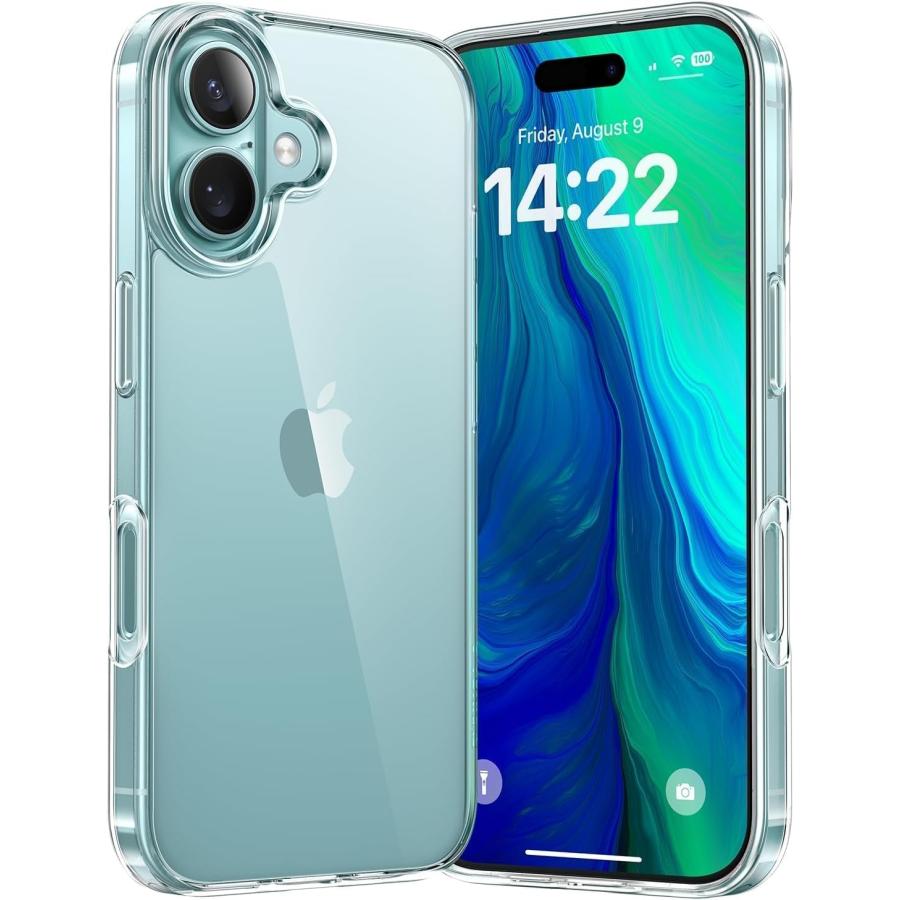 TORRAS iPhone 16 用 ケース 【黄変防止・衝撃分散構造】指紋防止 透明