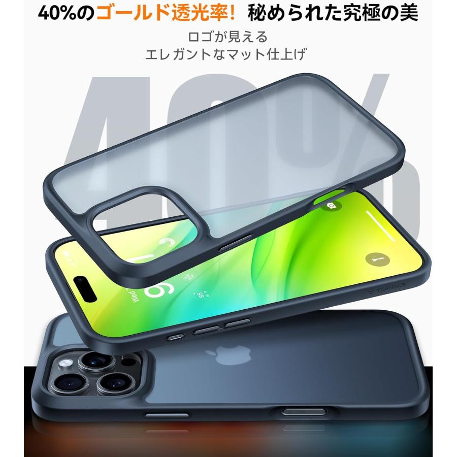 TORRAS iPhone 16 Pro Max 用 ケース【衝撃分散構造・耐久性】 指紋