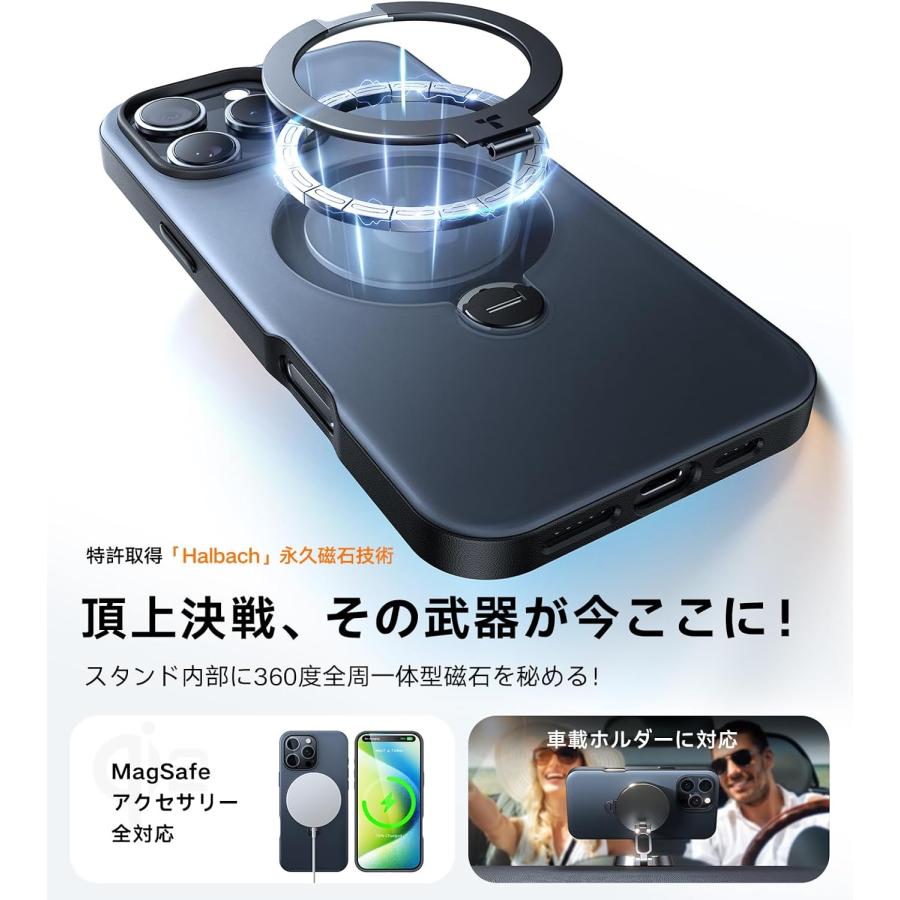 TORRAS iPhone 16 Pro 用 ケース 【2025新型!多機能360度回転 TORRAS iPhone 16 Pro 用 ケース 【2025新型!多機能360度回転