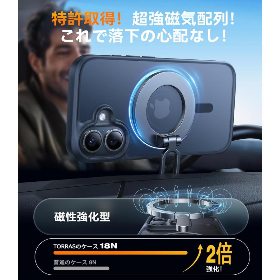 TORRAS iPhone 16 ProMax ケース ワイヤレス充電 ブラック Amazon | TORRAS iPhone 16 Pro 用 ケース【超剛性｜360