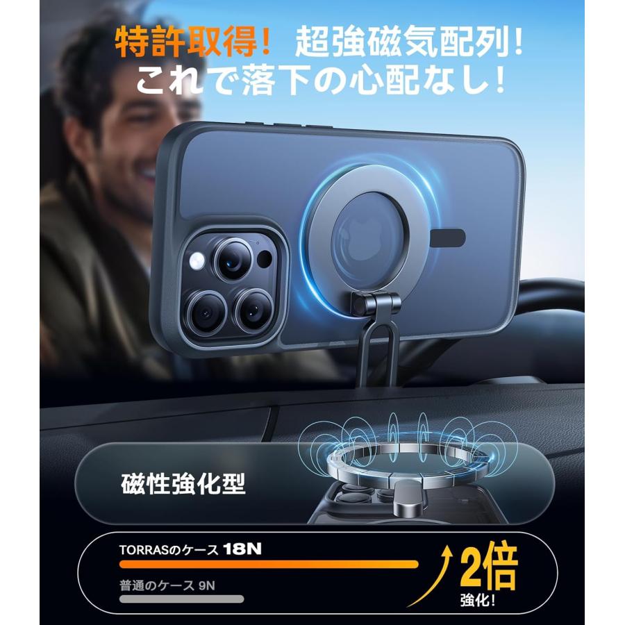 TORRAS iPhone 16 Pro Max 用 ケース 【米軍耐黄変・Magsafe対応