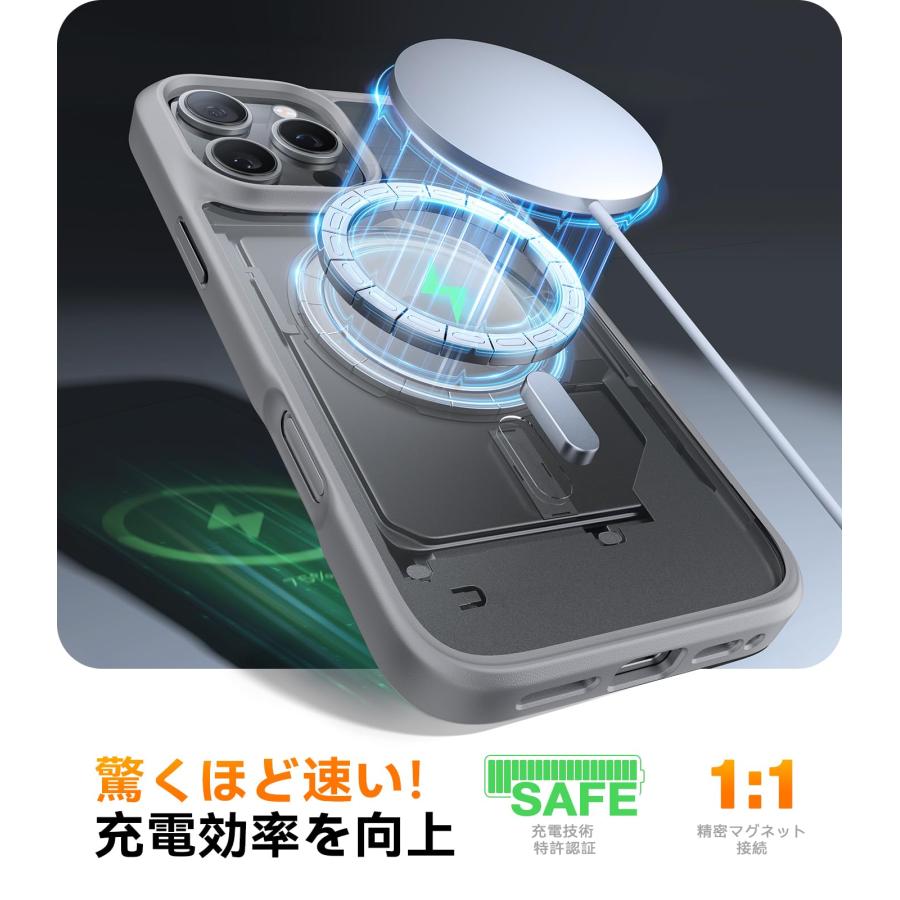 米軍進化・Magsafe対応】TORRAS iPhone 16 Pro Max 用 ケース 半透明