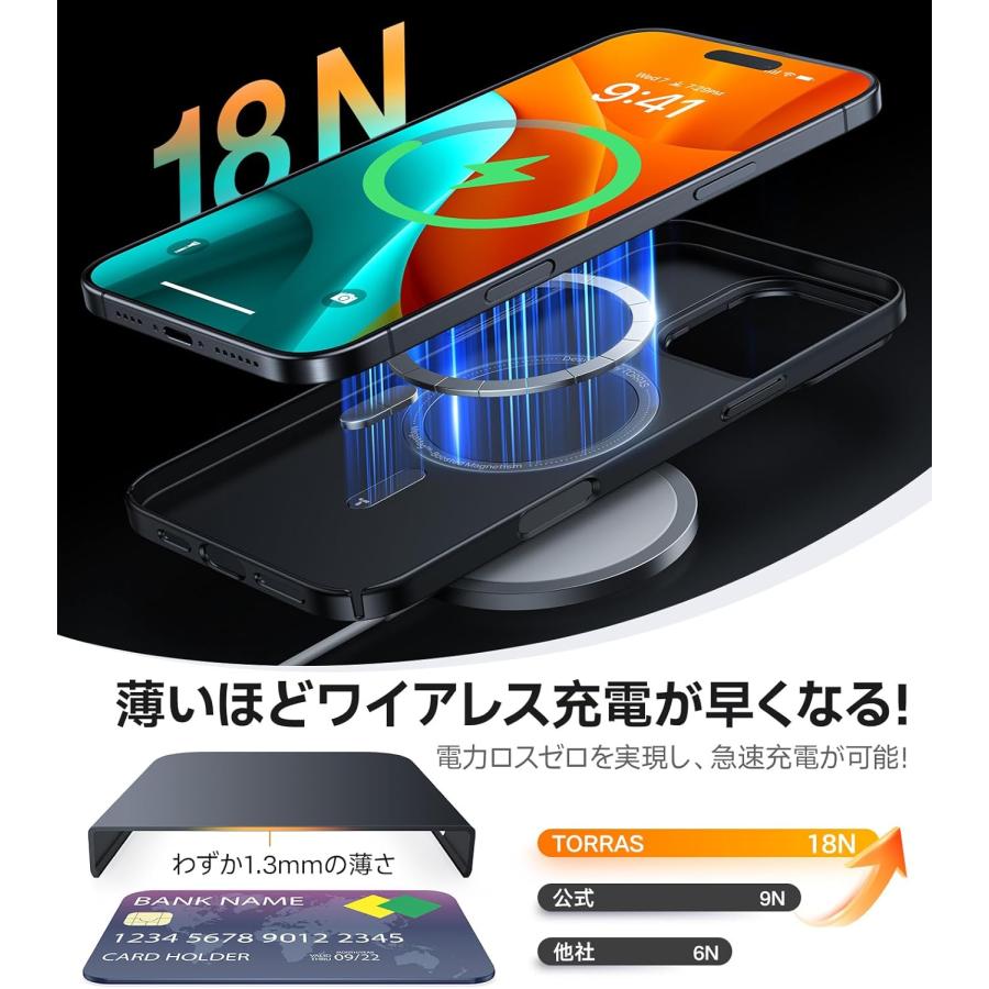 薄さは正義！Magsafe対応】TORRAS iPhone 16 Pro 用 ケース Magsafe