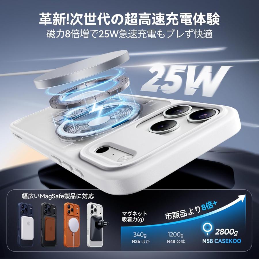 2026最高傑作＆定点360度回転】CASEKOO iPhone 17 Pro Max 用 ケース