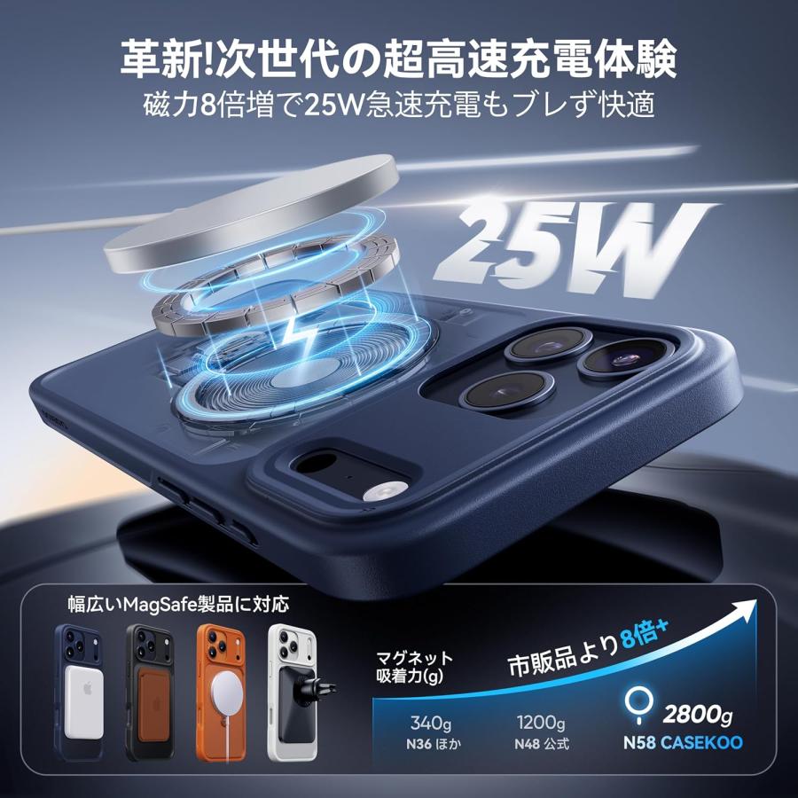 2025最高傑作&定点360度回転】CASEKOO iPhone 17 Pro 用 ケース