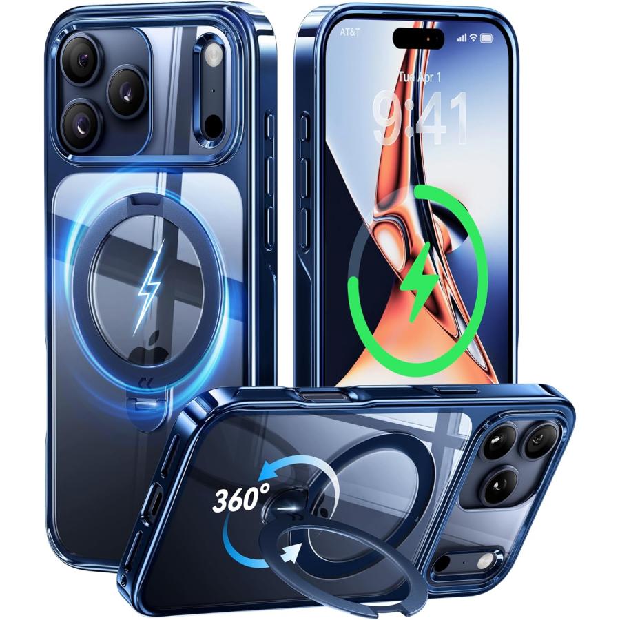 透き通る上質感・定点360°回転】CASEKOO iPhone 17 Pro Max 用