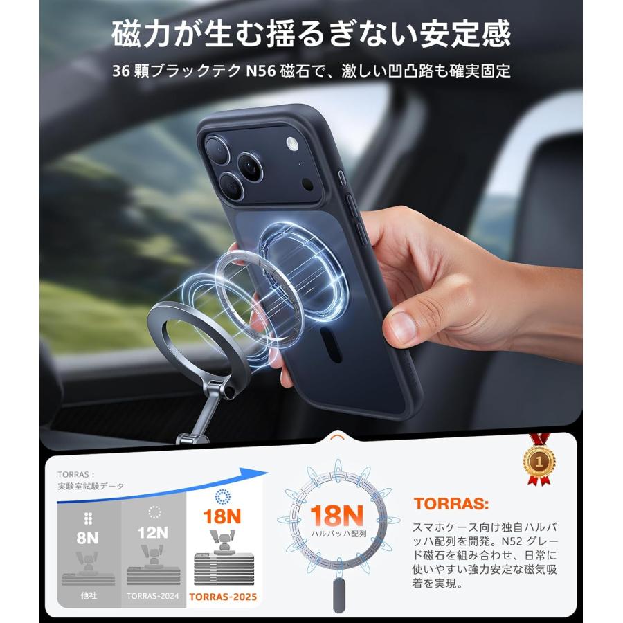 TORRAS iPhone 17 Pro Max 用ケース 【米軍進化耐衝撃・高性能Magsafe