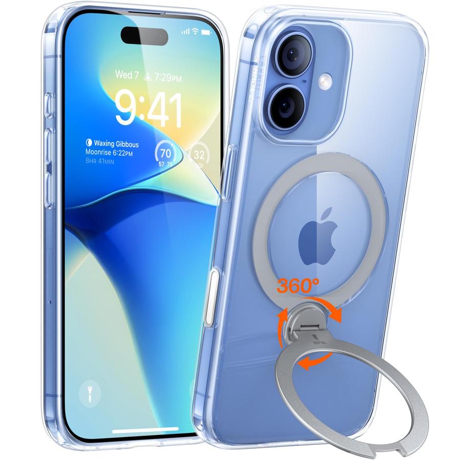 TORRAS iPhone 17 用 ケース【多機能一体・360°新定点回転スタント