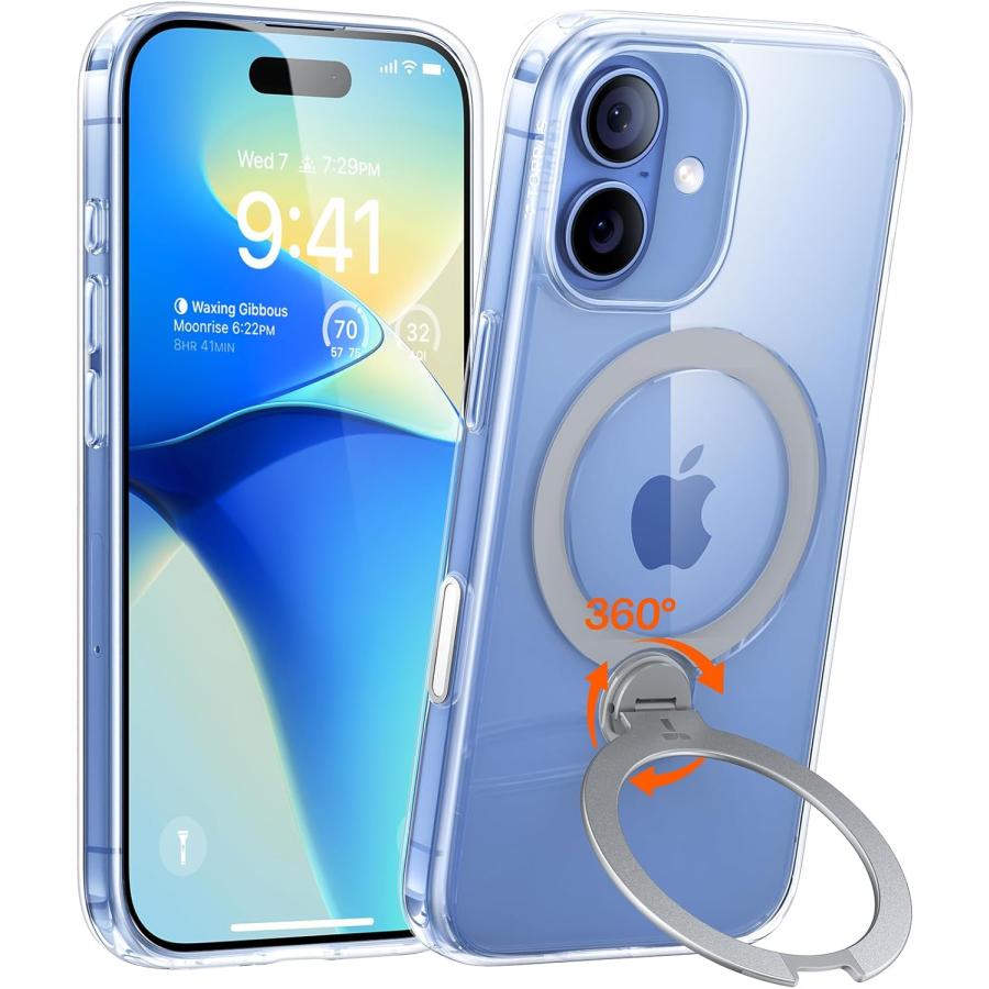 TORRAS iPhone 17 用 ケース【多機能一体・360°新定点回転スタント
