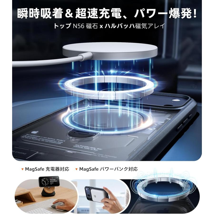 TORRAS iPhone 17 Pro 用 ケース【多機能一体・360°新定点回転スタント