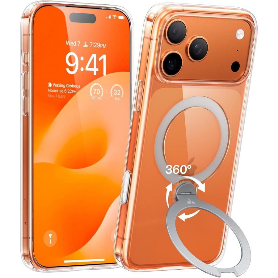 TORRAS iPhone 17 Pro Max 用 ケース【多機能一体・360°新定点回転