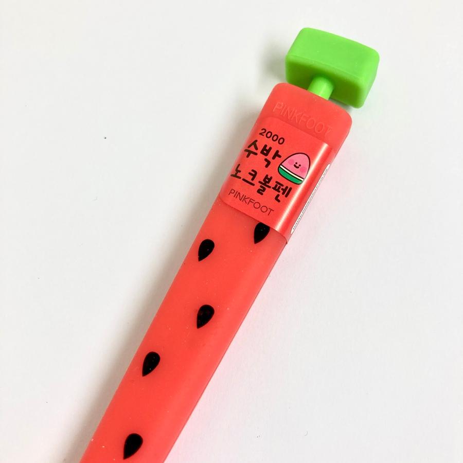 韓国文具 おいしそう! スイカノックボールペン 1本 ボールペン 黒 0.7