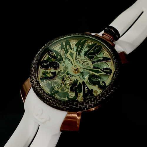 GaGa MILANOガガミラノ マヌアーレ48mm スケルトン ゴールド