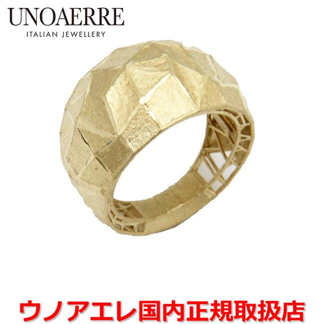 UNOAERRE ウノアエレ K18イエローゴールドデザインリング メンズ 