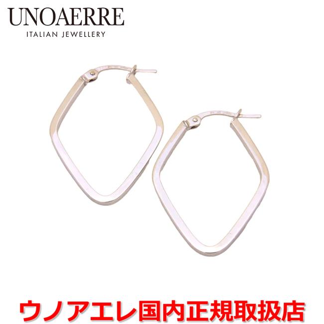 UNOAERRE（ウノアエレ） UNOAERRE K18ホワイトゴールド デザインフープ 
