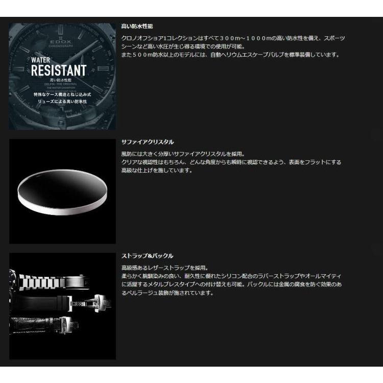 国内正規品 エドックス クロノオフショア1 ベゼルロック クロノグラフ オートマティック 腕時計 メンズ 自動巻き 01128-3NRCA-NN | クロノオフショア-1 | 05