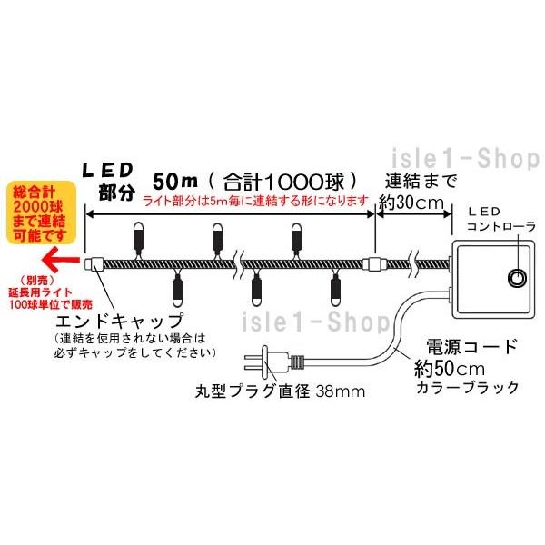 新LEDイルミネーション電飾1000球（シャンパンゴールド）　クリスマスライト　ストレートライト　いるみねーしょん　電飾　電球色