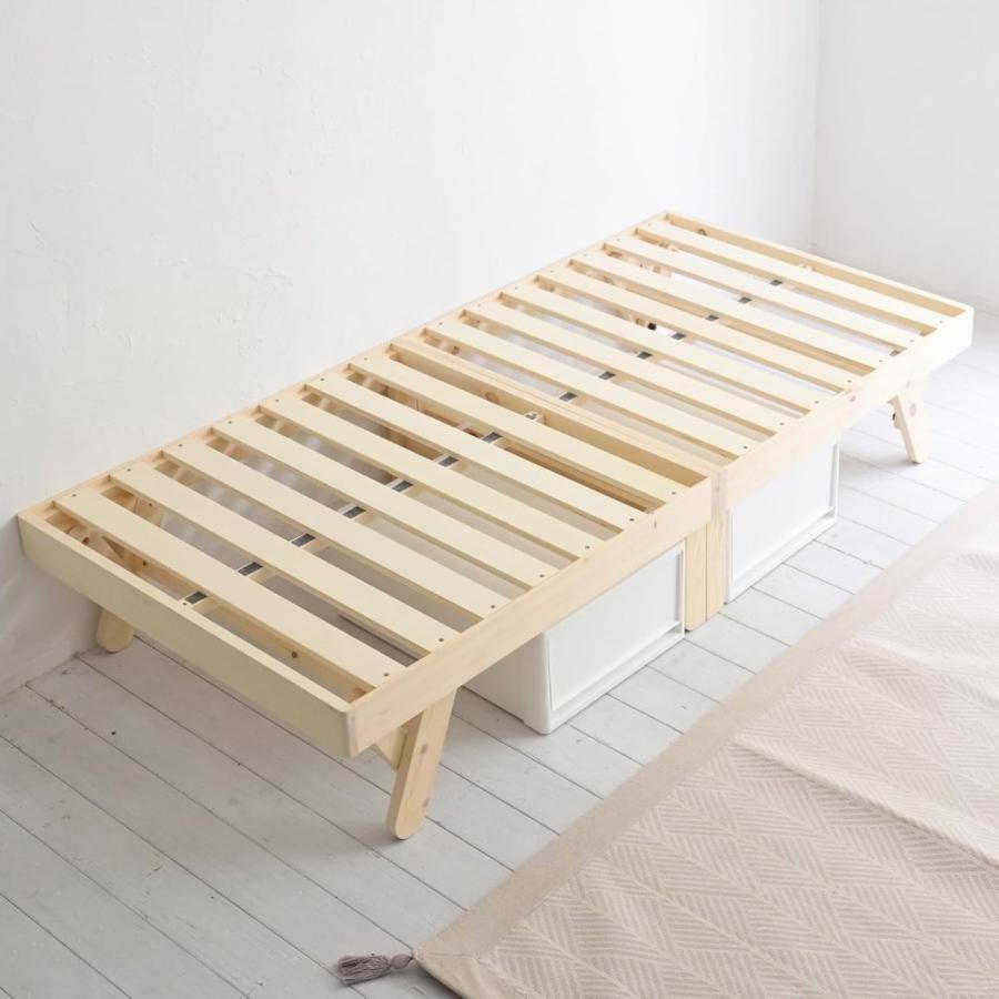 新品アウトレット】山善 すのこベッド 折り畳みベッド セミシングル