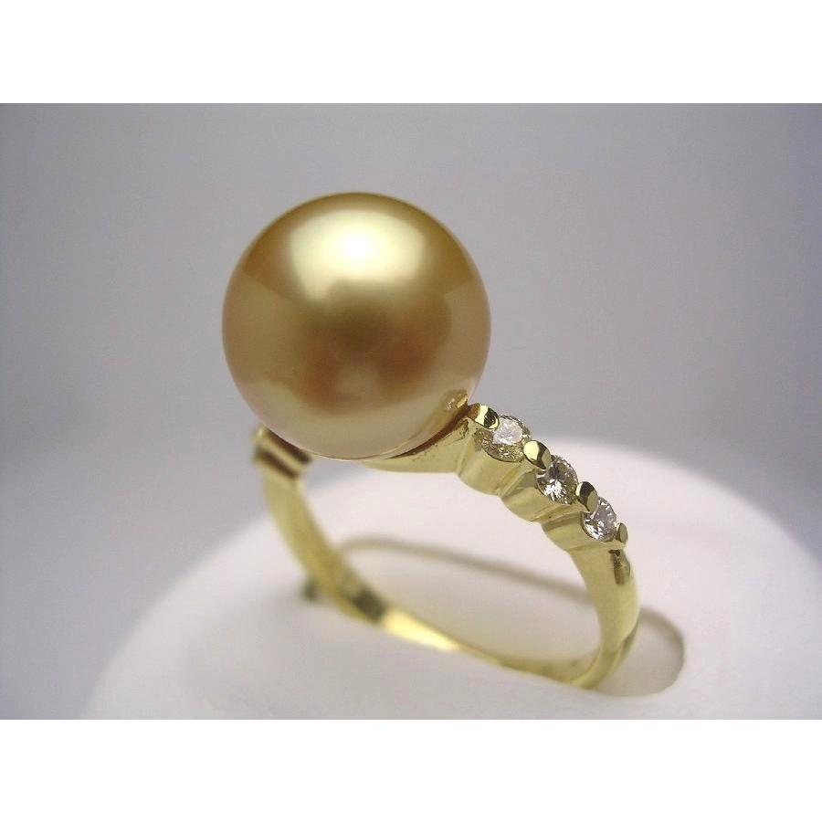 真珠 リング パール GoldLip花珠 白蝶真珠 真珠リング 10.5mm