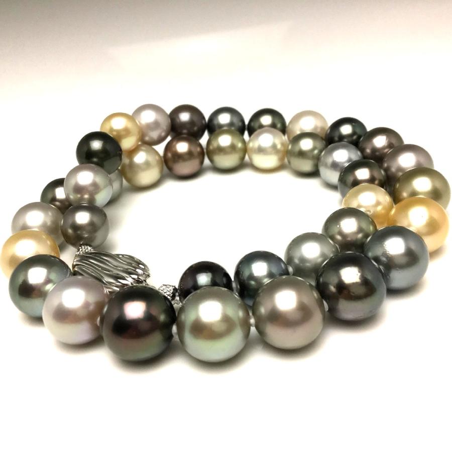 新品 黒蝶真珠 ネックレス 南洋 暑巻良質真珠 ナチュラルカラー 真珠