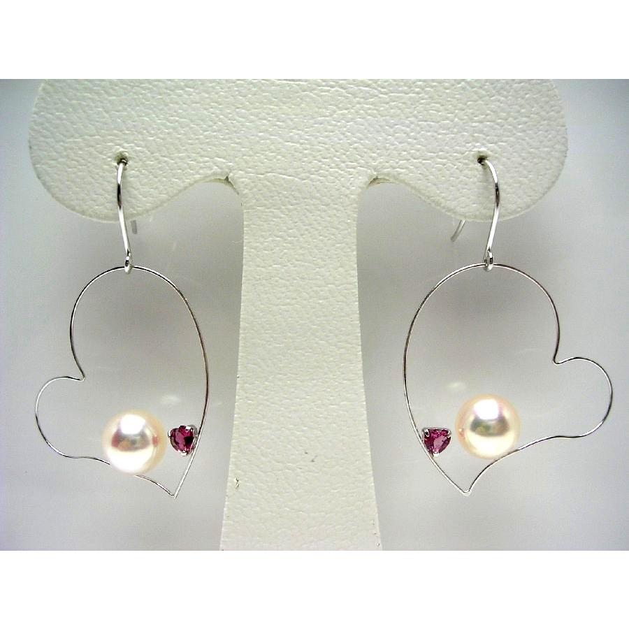 真珠 ピアス パール アコヤ真珠 フック 真珠ピアス パールピアス 7.4mm  