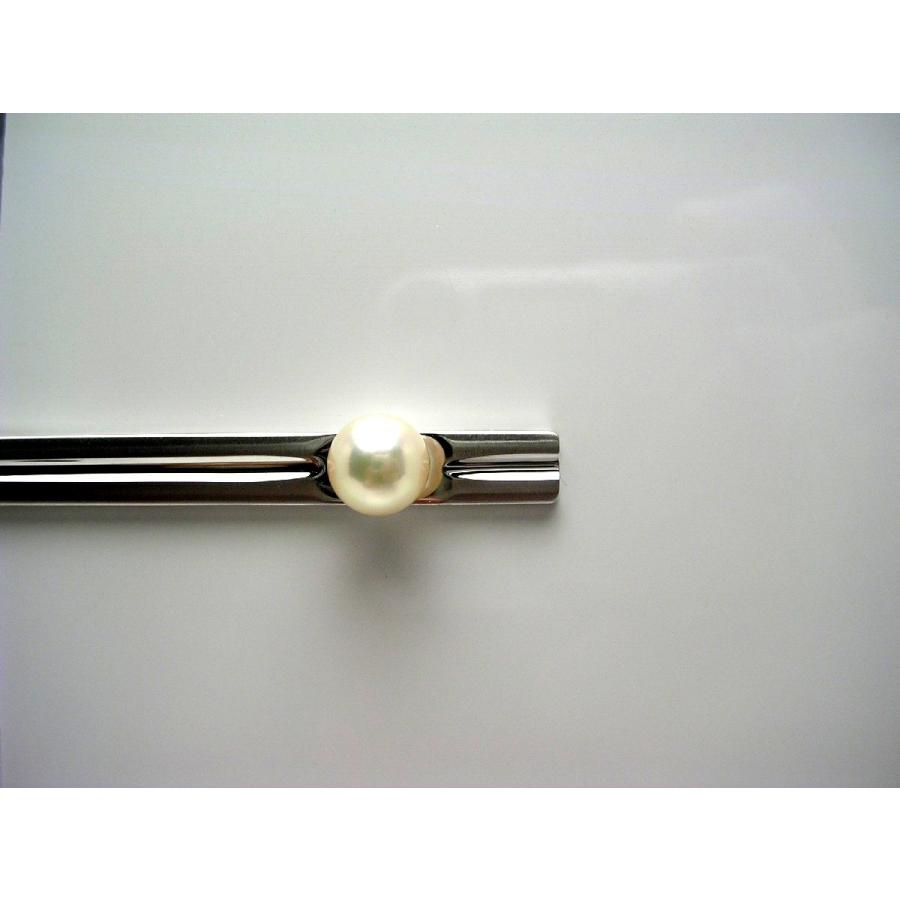 真珠 ネクタイピン パール アコヤ真珠 7.5-8.0mm シルバー 57034
