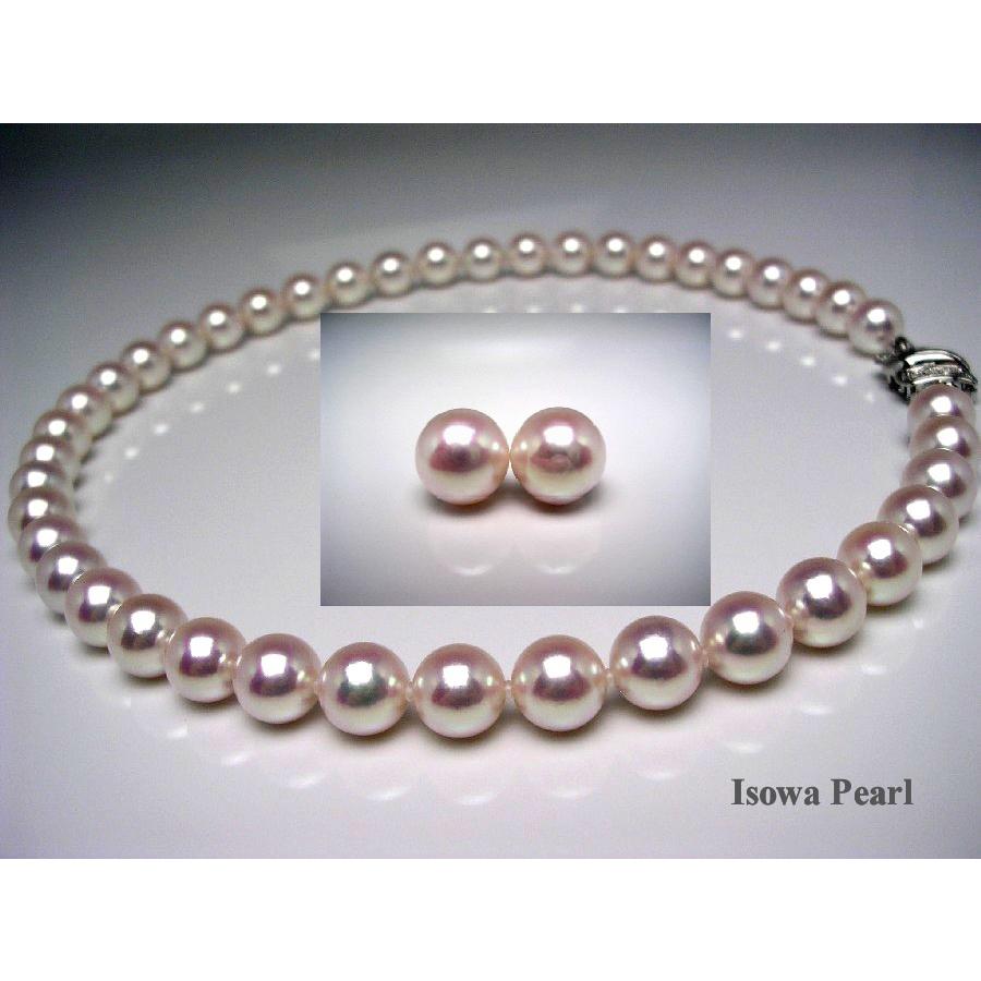 Isowa Pearl 真珠 ネックレス パール 花珠 アコヤ真珠 イヤリング or 