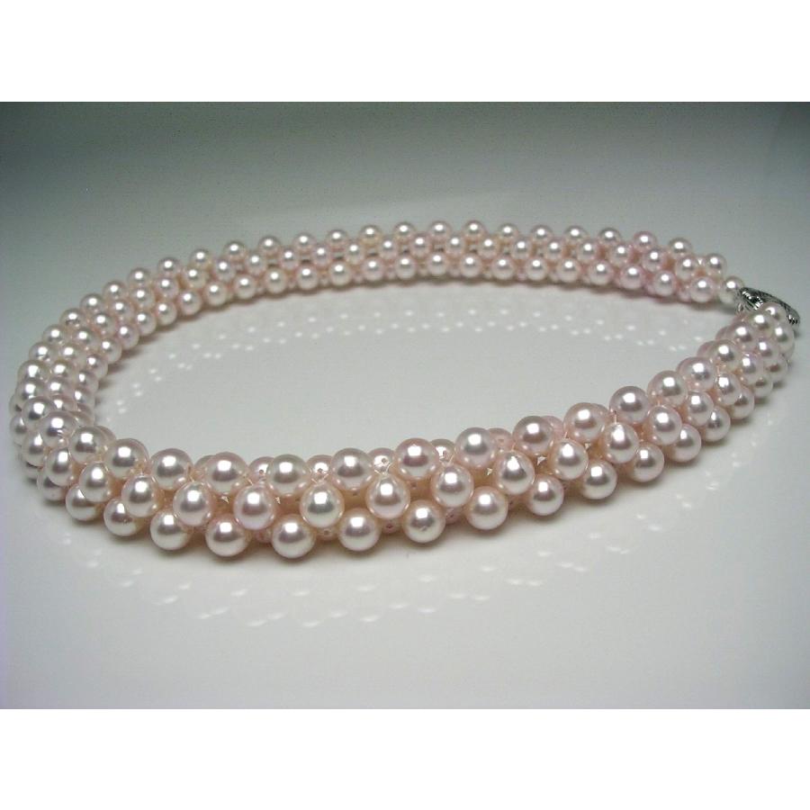 真珠 ネックレス パール アコヤ真珠 編み連 真珠ネックレス パール