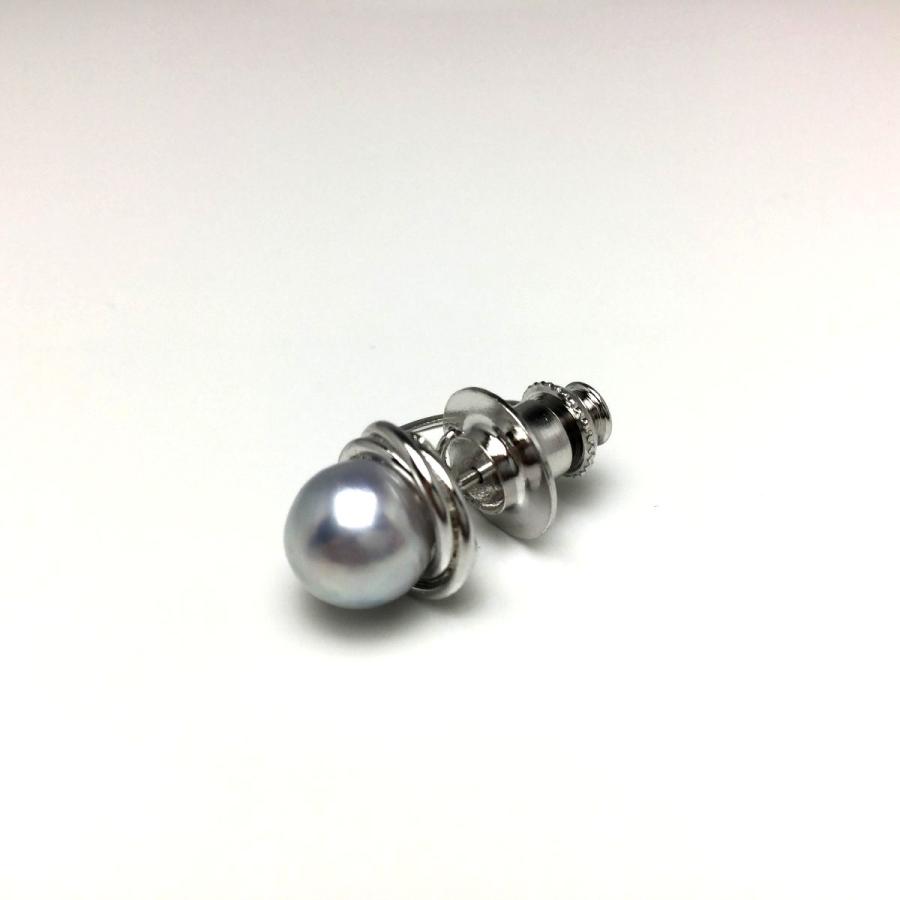 真珠 ネクタイピン パール アコヤ真珠 8.0-8.5mm シルバー 65588