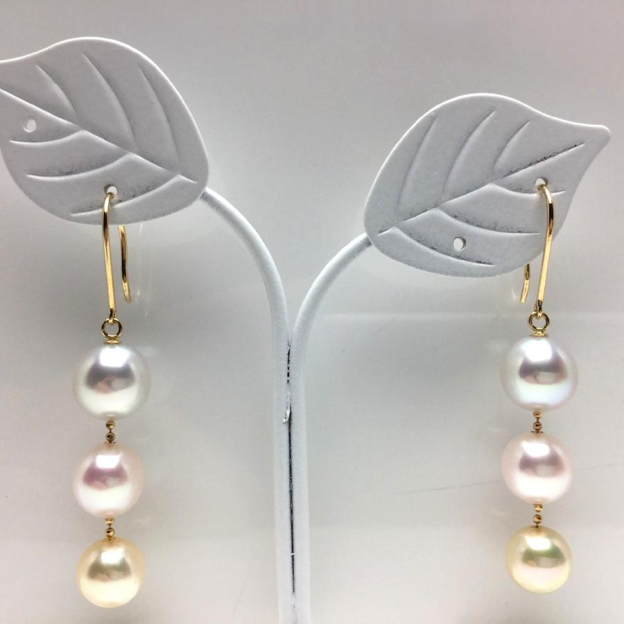 真珠 ピアス パール アコヤ真珠 フック 真珠ピアス パールピアス 7.3  