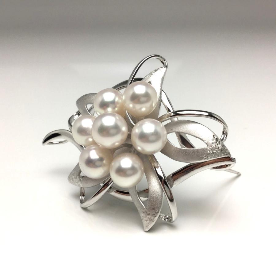 真珠 ブローチ パール アコヤ真珠 真珠ブローチ パールブローチ 7.5