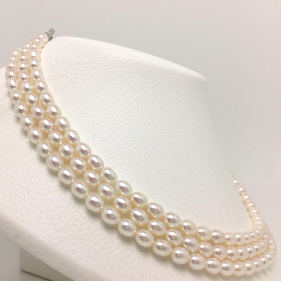 真珠 ネックレス パール 淡水真珠 3連 真珠ネックレス パールネックレス 6 0 6 5mm Isowa Pearl 通販 Yahoo ショッピング
