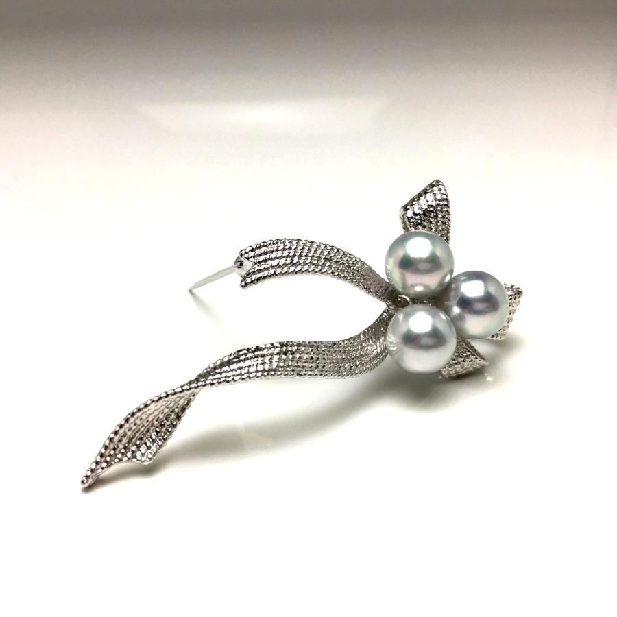 真珠 ブローチ パール アコヤ真珠 真珠ブローチ パールブローチ 8.0