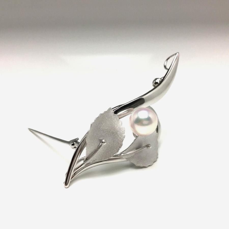 パールブローチ シルバー あこや 真珠 美品 真珠 ブローチ パール アコヤ真珠 真珠ブローチ パールブローチ