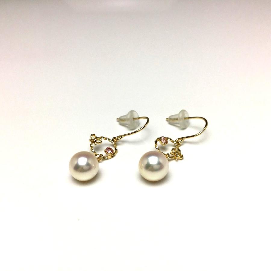 真珠 ピアス パール アコヤ真珠 フック 真珠ピアス パールピアス 6.9mm  