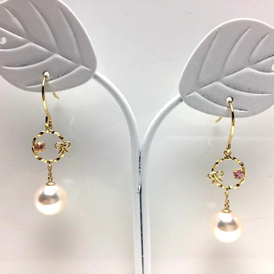 真珠 ピアス パール アコヤ真珠 フック 真珠ピアス パールピアス 6.9mm 
