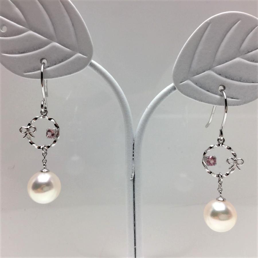 真珠 ピアス パール アコヤ真珠 フック 真珠ピアス パールピアス 6.8mm 