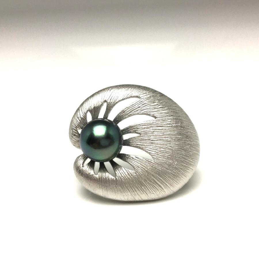真珠 ブローチ パール 黒蝶真珠 真珠ブローチ パールブローチ 10.5mm 
