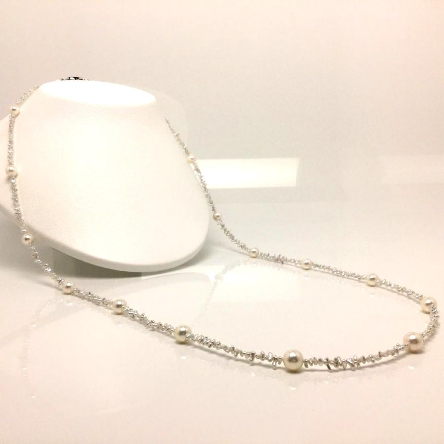 真珠 ネックレス パール アコヤ真珠天然ケシ アコヤ真珠 セミロング