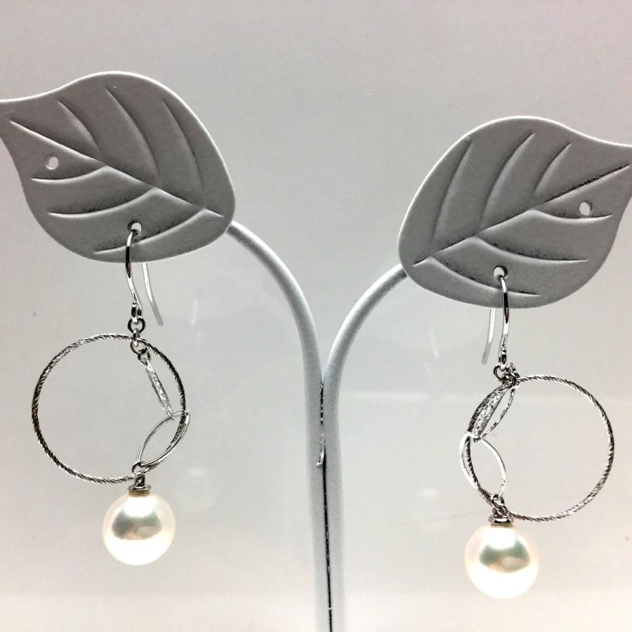真珠 ピアス パール アコヤ真珠 フック 真珠ピアス パールピアス 7.3 
