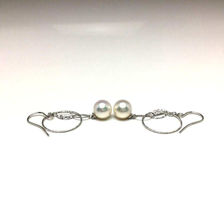 真珠 ピアス パール アコヤ真珠 フック 真珠ピアス パールピアス 7.3 