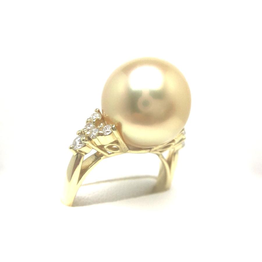 ゴールドのパールの指輪 真珠 リング パール GoldLip花珠 白蝶真珠 真珠リング パールリング