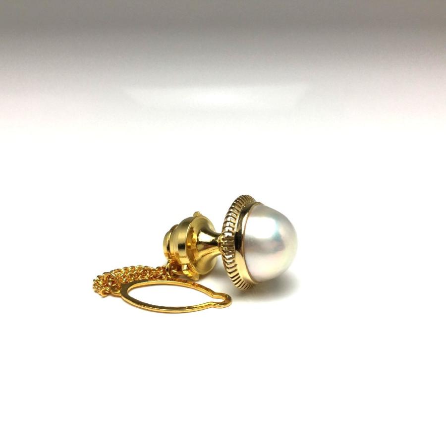 真珠 ネクタイピン パール マベ真珠 12.2mm K18 68562 :68562:Isowa